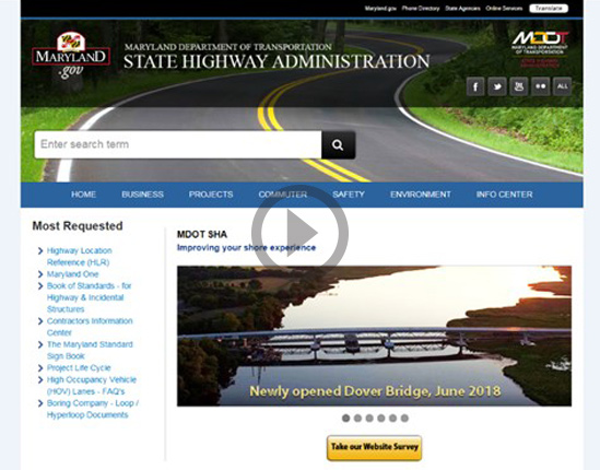 Modernization - Enhancing the User Experience: MDOT SHA Revamps Statewide Web Site